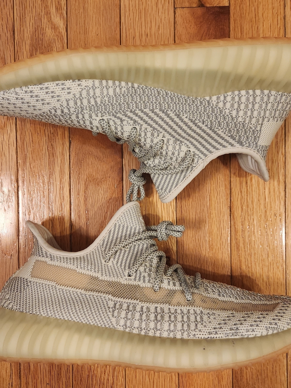 Neutral Knit Women's Sneaker in Light Gray and Tan